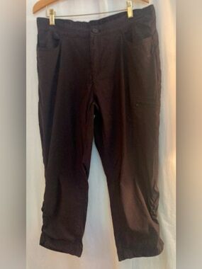 Eddie Bauer Black Cargo Pants Ruched Legs Size L